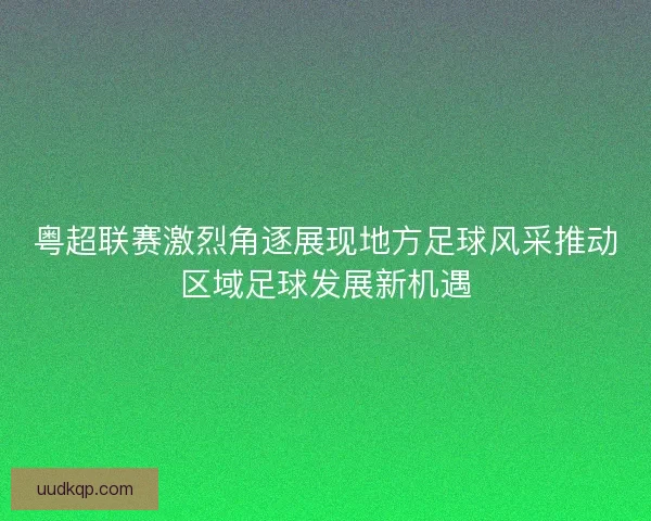 粤超联赛激烈角逐展现地方足球风采推动区域足球发展新机遇